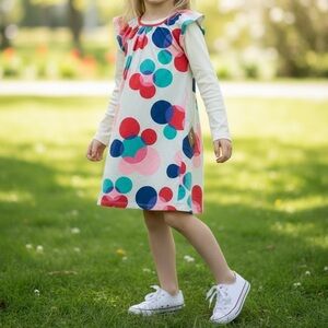 NWT Tea Collection Colorful Polka Dot Girls Dress size 10